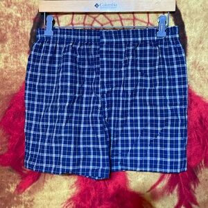 FRUIT of the LOOM-men’s blue plaid cotton blend stretch waistband boxer shorts